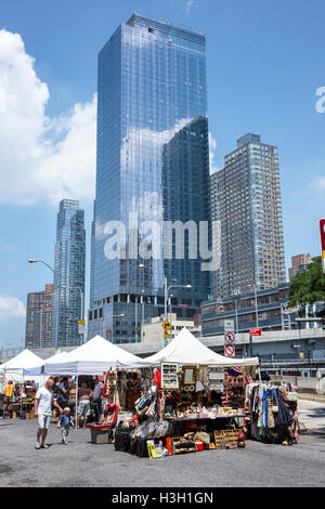 New York City,NY NYC Manhattan,Hell's Kitchen,Hell's Kitchen Flea Market,outdoor Market,shopping shopper shoppers shop shops markets marketplace buyin Stock Photo