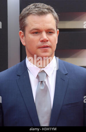 July 11, 2016 - Matt Damon attending 'Jason Bourne' European Premiere at Odeon, Leicester Square in London, UK. Stock Photo