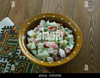 Latvian peasant salad - close up Stock Photo