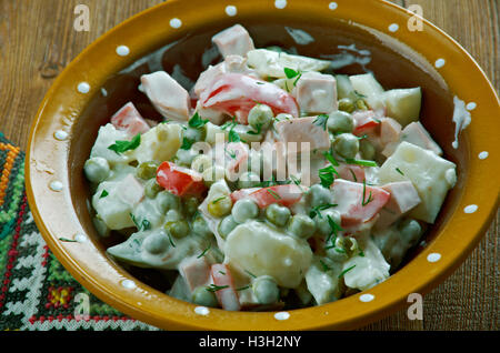 Latvian peasant salad - close up Stock Photo