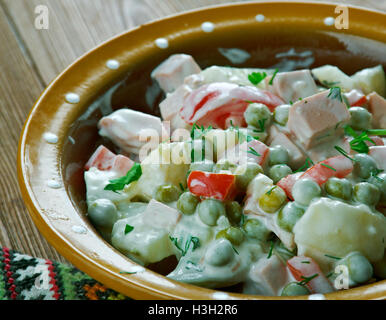 Latvian peasant salad - close up Stock Photo