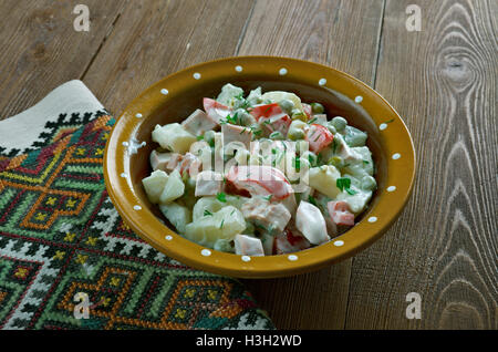 Latvian peasant salad - close up Stock Photo