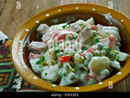 Latvian peasant salad - close up Stock Photo