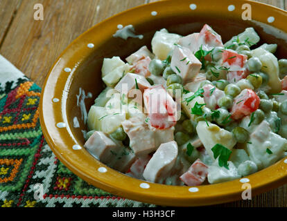 Latvian peasant salad - close up Stock Photo