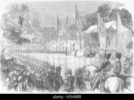 LONDON Highgate Rifle Corps, Holly Lodge, Highgate 1860. Illustrated London News Stock Photo
