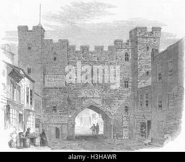 LONDON St John's Gate, Clerkenwell 1859. Illustrated News of the World Stock Photo