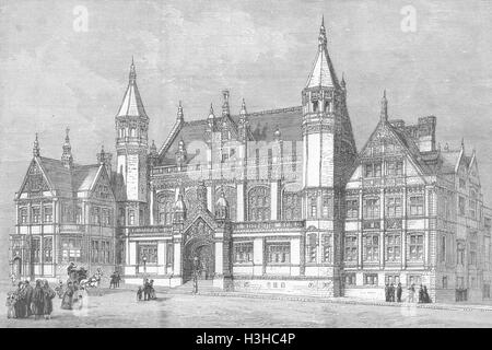 WARCS Design for new law courts, Birmingham 1887. The Graphic Stock Photo