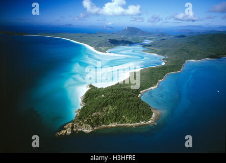 Whitehaven Beach Tongue Point and Hill Inlet. Stock Photo