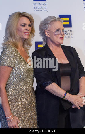 Actress Sharon Gless (r) on the red carpet at the 2016 HRC National Dinner on September, 10, 2016 in Washington D.C.. Stock Photo