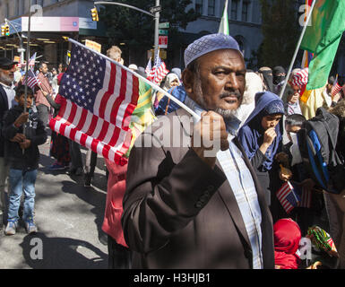 United American Muslim Day Parade on Madison Avenue in New York City. Stock Photo