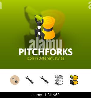 Pitchforks icon in different style Stock Vector