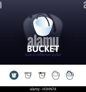 Bucket icon in different style Stock Vector