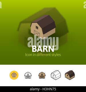 Barn icon in different style Stock Vector