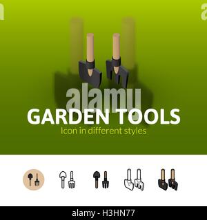 Garden tools icon in different style Stock Vector