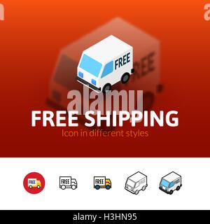 Free shipping icon in different style Stock Vector