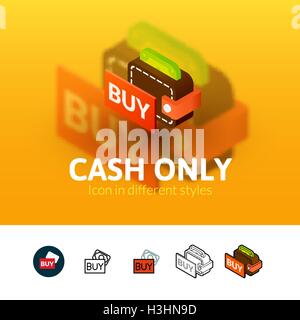 Cash only icon in different style Stock Vector