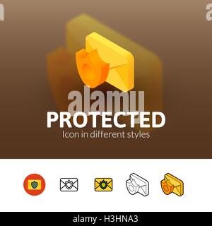 Protected icon in different style Stock Vector
