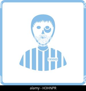 Prisoner icon. Blue frame design. Vector illustration. Stock Vector