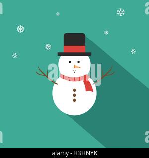 Snowman Vector illustration Flat Design Stock Vector