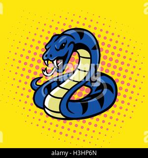 Viper Snake Pop Art Style Vector Stock Vector