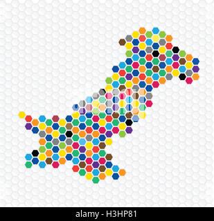 Pakistan map with all states and provinces Stock Vector