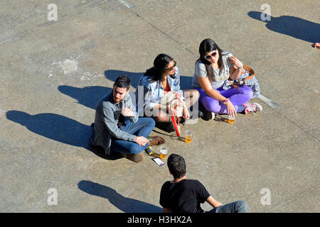 BARCELONA - MAY 30: Audience watch a concert at Heineken Primavera Sound 2014 Festival (PS14) on May 30, 2014. Stock Photo