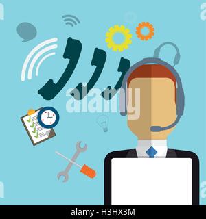 customer support service icons Stock Vector