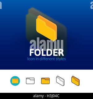 Folder icon in different style Stock Vector