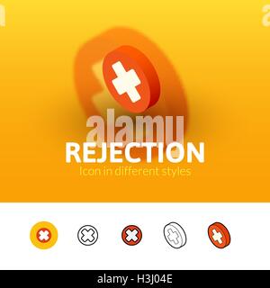 Rejection icon in different style Stock Vector