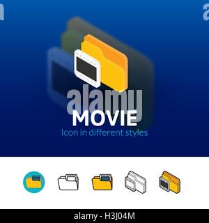 Movie icon in different style Stock Vector