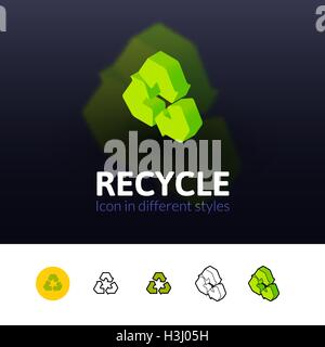 Recycle icon in different style Stock Vector