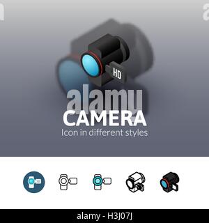 Camera icon in different style Stock Vector