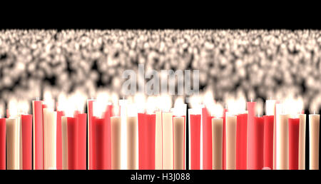 Candlelight, Red and White Candles Stock Photo