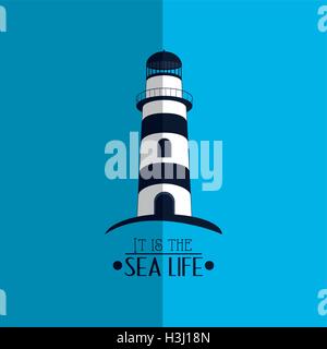 nautical sea life related icons image Stock Vector