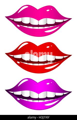 Mouth laughs. Set Stock Vector