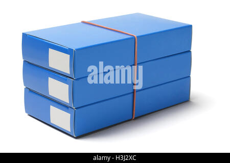 Stack of Medicine Cardboard Boxes on White Background Stock Photo