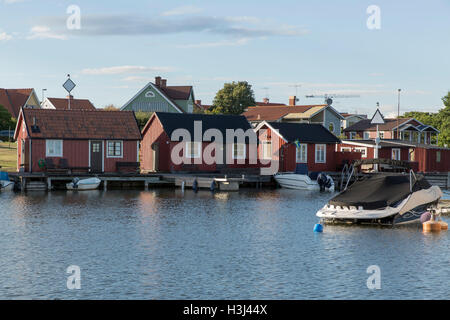 Harbour in Stenso district, Kalmar, Sweden Stock Photo