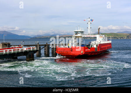 'Sound of Seil', 'Western Ferries', car ferry leaving the pier at Gourock near Glasgow on the Firth of Clyde Stock Photo