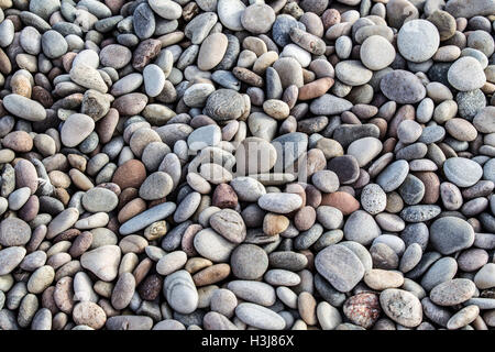 Smooth pebbles on Findhorn Beach Scotland Stock Photo