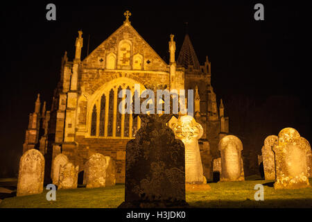 Church at night,Ottery St Mary,Devon,England. Stock Photo