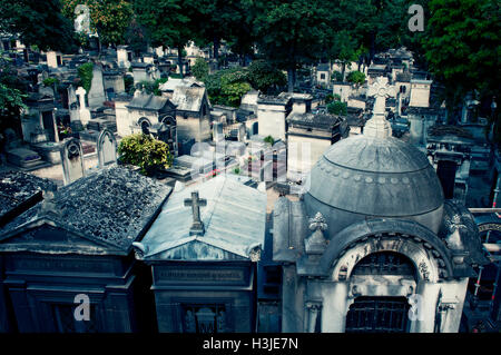 Tombs, Montparnasse Cemetery, Paris, France Stock Photo