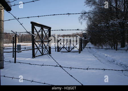 Stutthof, Sztutowo, Concentration Camp in Snow Poland Stock Photo
