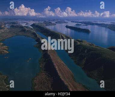 Talbot Bay islands, Buccaneer Archipelago with the Horizontal Waterfall centre left. Stock Photo