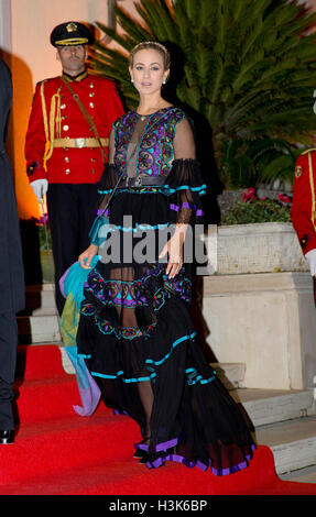 Tirana, Albania. 08th Oct, 2016. Princess Elisabeth von Thurn und Taxis Arrival for dinner at the Royal Palace in honor to wedding of HRH Crown Prince Leka II of The Abanians and Miss Elia Zaharia, October 8, 2016, Tirana Albany, 08-10- 2016 Photo: Albert Nieboer//Point de Vue OUT - NO WIRE SERVICE -/dpa/Alamy Live News Stock Photo