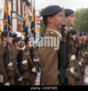 brentwood, Essex, 9th October 2016, 124 Transport Squadron in Freedom of Entry ceremony in Brentwood, Essex with heavy rain Credit:  Ian Davidson/Alamy Live News Stock Photo