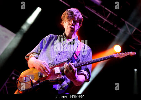 BILBAO, SPAIN - OCT 31: Thurston Moore (band) live performance at Bime Festival on October 31, 2014 in Bilbao, Spain. Stock Photo