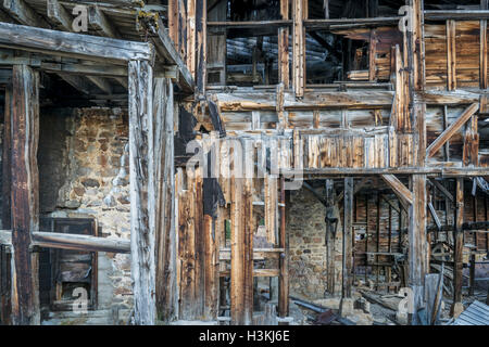 ruins of gold mine  (processing mill) near Mosquito Pass in Rocky Mountains, Colorado Stock Photo