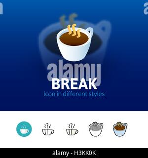 Break icon in different style Stock Vector