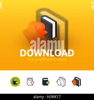 Download icon in different style Stock Vector