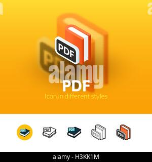 PDF icon in different style Stock Vector